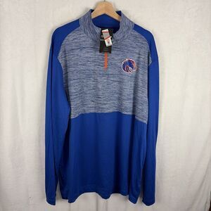 Boise State Broncos Quarter Zip Long Sleeve Pullover Shirt Size 2XL Blue NWT